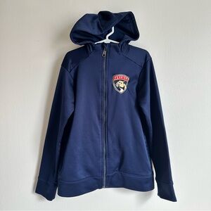Panthers Navy Full-Zip Kids Hoodie Size S (8)